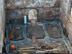 Ausblick vom Turm auf den Stahl-Innenausbau