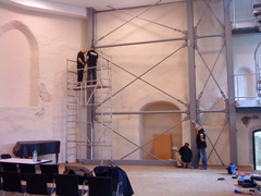 Montage der Leinwand