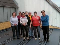 Besuch auf der halbfertigen Dachterrasse